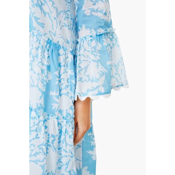 Juliet Dunn Exclusive Pastel Blue Palladio Flared Sleeve Dress NWT Small - Picture 5 of 9